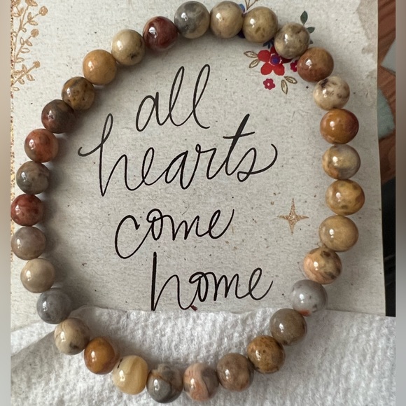 Hand Crafted Jewelry - Crazy lace agate bracelet 6mm.